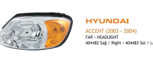 FAR SOL MOTORSUZ HYUNDAI ACCENT (2003-04) SARI SİNYALLİ