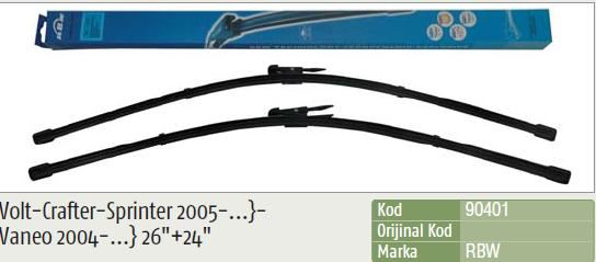 SİLECEK SÜPÜRGESİ (MUZ) VW CRAFTER VOLT-MERCEDES SPRINTER-VANEO (650 - 600 MM)