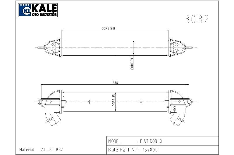 010CAC010-1.jpg TURBO RADYATÖRÜ (INTERCOOLER) FIAT DOBLO 1.3/1.9 MJT (01-10) (AC) AL+AL SİSTEM (YERLY ÜRETYM) (1 AD ) - Görsel 1