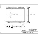 RADYATÖR CITROEN C5 1.6 HDİ/TDİ - PEUGEOT 407 1.6 HDİ/TDİ 2.2 İ - 16V. RADYATÖR 1 SIRA AL-BR SİSTEM (1 AD )