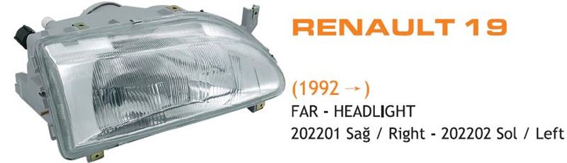 AYF.202201-1.jpg FAR SAĞ RENAULT R19 92-> (1 AD ) - Görsel 1