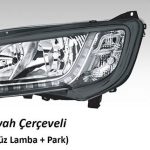 FAR MOTORLU SOL  FIAT DUCATO MAXI /PEUGEOT BOXER / CITROEN JUMPER ( 2014› ) LED (BALLAST DAHİL)  SİYAH ÇERÇEVELİ (1 AD )
