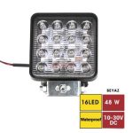 ÇALIŞMA LAMBASI 16LED KARE KUTU 10V-30V 48W (1 AD )