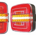KARE NEON LED 7 FONKSİYONLU DÜZ SİNYALLİ HAMBURGER STOP LAMBASI 12V (1 AD )