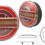 YUVARLAK NEON LED 7 FONKSİYONLU DİNAMİK SİNYALLİ HAMBURGER STOP LAMBASI 24V (1 AD )