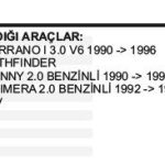 KONJEKTÖR NISSAN PATHFAINDER / STANZA (1 AD )