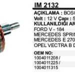 KOLLEKTÖR 12V 11 DİŞ P. J10 MERCEDES SPRINTER - E270 / OPEL VECTRA B- DTI ZAFIRA FORD V184 BOSCH TİP (1 AD )