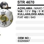 MARŞ MOTORU 9 DİŞ 12V FIAT TRAKTÖR 480-640 MAKO TİPİ (1 AD )