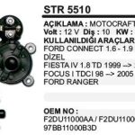 MARŞ MOTORU 10 DİŞ 12V FORD CONNECT 1 6-1 9 DİZEL 10DİŞ MOTOGRAFT TİPİ (1 AD )