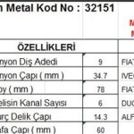 MARŞ DİŞLİSİ 9 DİŞ 6 KANAL MAKO TİPİ FIAT 35NC 50NC IVECO M23 DUCATO TUMOSAN ALFA ROMEO TAM FREZE DI?. FR. DS=9 DKÇ=34,7 BOY=78 KS=6 BDÇ=14,3 GÇ=60 (1 AD )