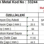 MARŞ DİŞLİSİ 9 DİŞ 6 KANAL MAKO TİPİ TOFAS SAHIN DOGAN KARTAL FIAT TIPO TEMPRA UNO AZ FREZE İÇTE  DS=9 DKÇ=25,5 BOY=64 KS=6 BDÇ=11,5 GÇ=44,5 (1 AD )