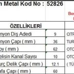 MARŞ DİŞLİSİ 9 DİŞ 10 KANAL BOSCH TİPİ CITROEN JUMPER TURBO OTOYOL IVECO MINIBUS KAMYONET TAM FREZE (1 AD )