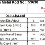 MARŞ DİŞLİSİ 9 DİŞ 10 KANAL BOSCH TİPİ MERCEDES C E200 VW LT PASSAT AUDI A4 FIAT PALIO TAM FREZE  DS=9 DKÇ=25,8 BOY=49,5 KS=10 BDÇ=11 GÇ=46,5 (1 AD )