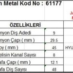MARŞ DİŞLİSİ 9 DİŞ 8 KANAL JAPON TİPİ HYUNDAI ACCENT DIZEL TAM FREZE (1 AD )