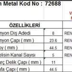 MARŞ DİŞLİSİ 8 DİŞ 5 KANAL VALEO TİPİ RENAULT CLIO KANGOO LAGUNA MEGANE R9 R11 R12 FREZE AZ ICTE  DS=8 DKÇ=23,9 BOY=44 KS=5 BDÇ=11 GÇ=46,5 (1 AD )