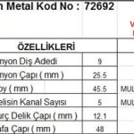 MARŞ DİŞLİSİ 9 DİŞ 5 KANAL VALEO TİPİ OPEL CORSA FIAT ALBEA DOBLO PALIO MULTIJET TAM FREZE  DS=9 DKÇ=25,4 BOY=45,6 KS=10 BDÇ=12 GÇ=48,2 (1 AD )
