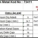 MARŞ DİŞLİSİ 9 DİŞ 6 KANAL MARELLI TİPİ FIAT 411 415 ALLIS IVECO TRAKTOR FREZE ICTE (1 AD )