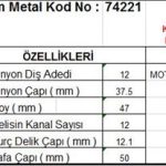 MARŞ DİŞLİSİ 12 DİŞ 12 KANAL MOTOCRAFT TİPİ FORD RANGER FREZE AZ ICTE  DS=12 DKÇ=37,5 BOY=47 KS=12 BDÇ=12,1 GÇ=47,5 (1 AD )