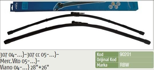 INW018057-1.jpg SİLECEK SÜPÜRGESİ (MUZ) PEUGEOT 307-MERCEDES VITO-VIANO (700 - 650 MM) (1 TK ) - Görsel 1