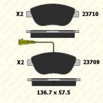 FREN BALATA ÖN FIAT DOBLO FIORINO LINEA YM, GRANDE PUNTO PUNTO, PUNTO EVO BRAVO II  ÇİFT FİŞLİ (1 TK )