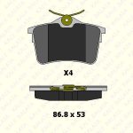 FREN BALATA ARKA CITROEN BERLINGO - PEUGEOT 308, PARTNER, PARTNER TEPEE (1 TK )