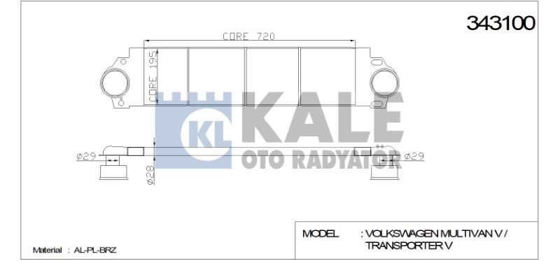 KL343100-1.jpg TURBO RADYATÖRÜ (INTERCOOLER) VW MULTIVAN V TRANSPORTER V (720X194X27) AL/PL/BRZ (1 AD ) - Görsel 1