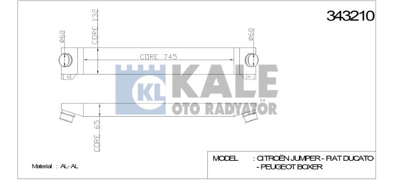 KL343210-1.jpg TURBO RADYATÖRÜ (INTERCOOLER) FIAT DUCATO 06-14 2.3 D/3.0 D MULTİJET 2,0 D (745X145X64) (1 AD ) - Görsel 1