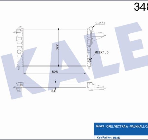 RADYATÖR OPEL VECTRA A 88> 1.6-1.8 (MT) AL/MKNK (34) (1 AD )