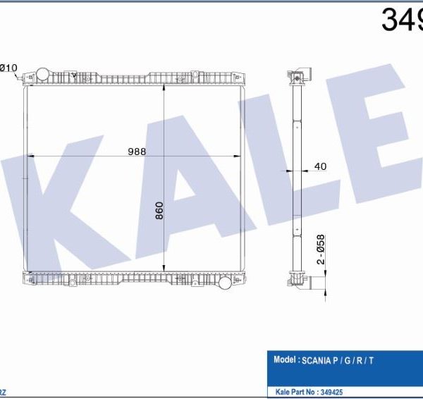 RADYATÖR SCANIA P /G /R /T (ÇERÇEVESİZ) (MT) AL/BRZ (860X988X40) (1 AD )