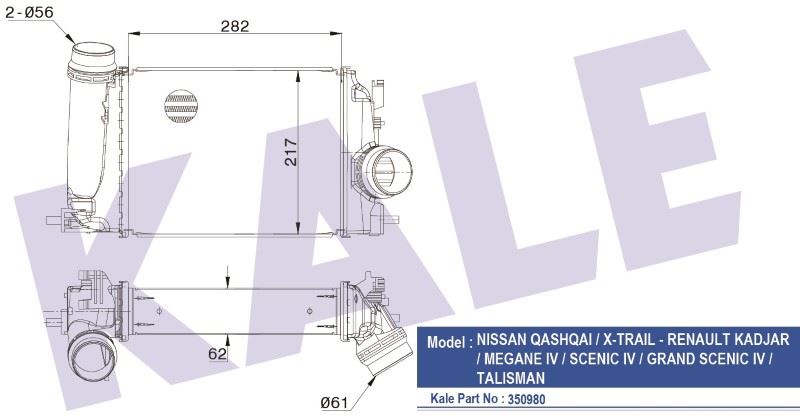 KL350980-1.jpg TURBO RADYATÖRÜ (INTERCOOLER) RENAULT MEGANE IV NISSAN QASHQAI 1.5DCI (1 AD ) - Görsel 1