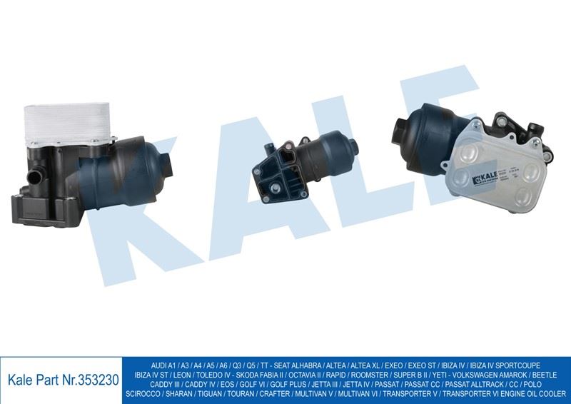 KL353230-1.jpg YAĞ SOĞUTUCU KOMPLE VW CADDY III-IV GOLF VI JETTA III-IV PASSAT POLO TRANSPORTER T5 T6 BEETLE TIGUAN TOURAN AUDI A1 A3 Q3 Q5 T (1 AD ) - Görsel 1