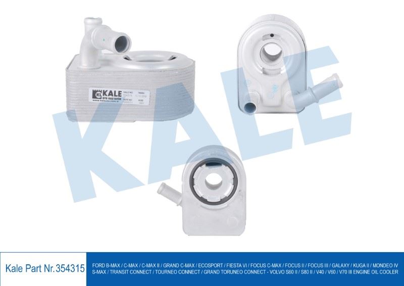 KL354315-1.jpg YAĞ SOĞUTUCU FORD FIESTA VI FOCUS II-III C-MAX MONDEO IV TRANSIT CONNECT VOLVO S60 II S80 II V40 V60 V70 III (1 AD ) - Görsel 1