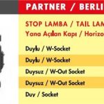 STOP LAMBA YM SAĞ PEUGEOT PARTNER CITROEN BERLINGO ÇİFT KAPI (YANA AÇILIR) (1 AD )