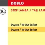 STOP LAMBA FIAT DOBLO / SAĞ (2002-2006) (DUYSUZ) (1 AD )