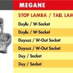 STOP LAMBA RENAULT MEGANE / SAĞ (2007>) (DUYSUZ) (1 AD )