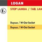 STOP LAMBA DACIA LOGAN / SAĞ (2009 >) (DUYSUZ) (1 AD )