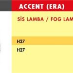 SİS LAMBA HYUNDAI ACCENT ERA/ SOL (2006 >) (H27) (1 AD )