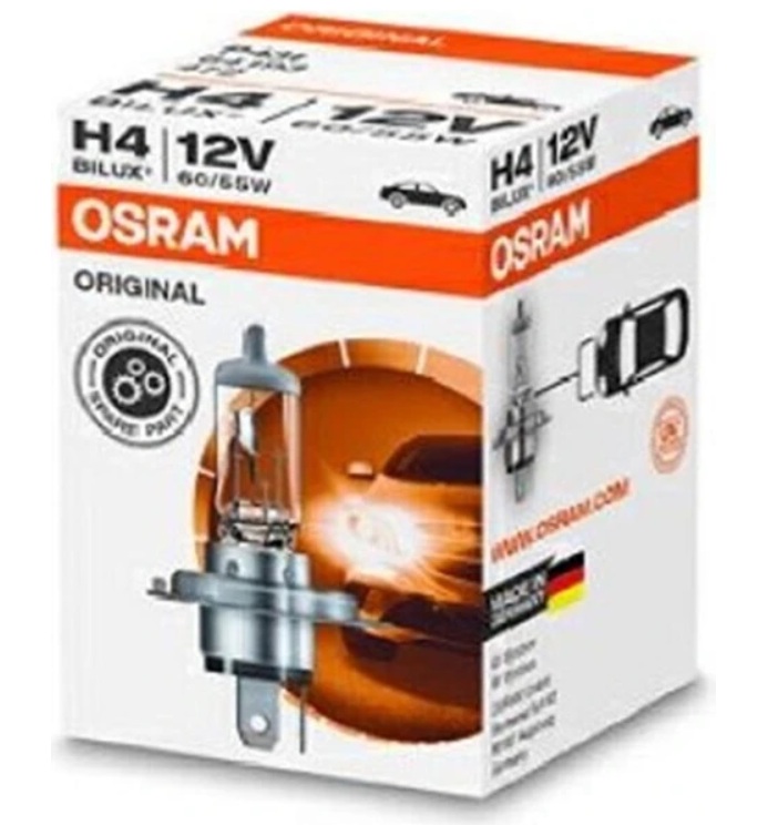 OSRAM-64193CLC-3.jpg 12V H4 60/55W HALOJEN AMPUL 43T (TIRNAKLI) CLASIC SERİ (2 AD ) - Görsel 1