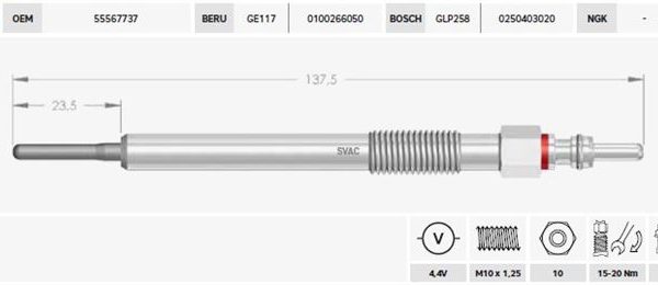 KIZDIRMA BUJİSİ 4.4V OPEL   ASTRA J CORSA D MERİVA B MOKKA 1.7 CDTI (4 AD )