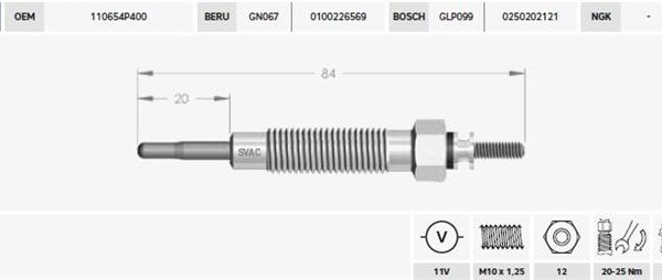 KIZDIRMA BUJİSİ 11V MITSUBISHI PAJERO 2,8 TD (4 AD )