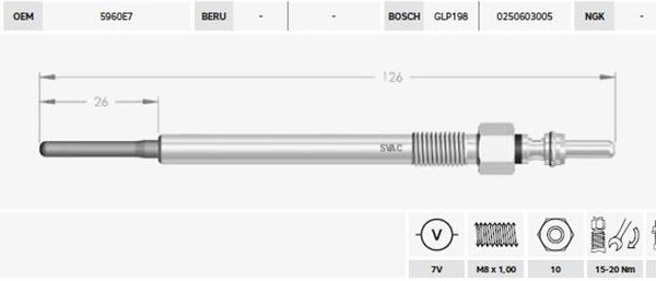 KIZDIRMA BUJİSİ 7V PEUGEOT 407 3.0 Hdi  CITROËN C5 III 3.0 HDi  C6 3.0 Hdi  LAND ROVER DISCOVERY IV  3.0 TD RANGE ROVER III-IV (4 AD )