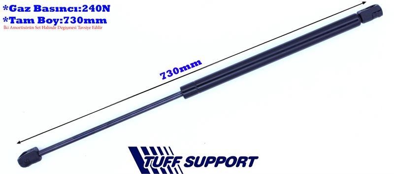 T610250-1.jpg MOTOR KAPUT AMORTİSÖRÜ VW GOLF V / JETTA III 04-06 (UZUNLUK=730mm BASINÇ=240N) (2 AD ) - Görsel 1