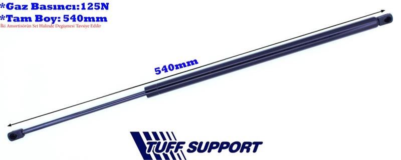 T612003-1.jpg MOTOR KAPUT AMORTİSÖRÜ VW TOUAREG 02- (UZUNLUK=540mm BASINÇ=125N) (2 AD ) - Görsel 1