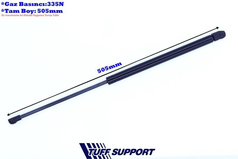 T612359-1.jpg BAGAJ AMORTİSÖRÜ PEUGEOT 207 06- (UZUNLUK=505mm BASINÇ=335N) (2 AD ) - Görsel 1