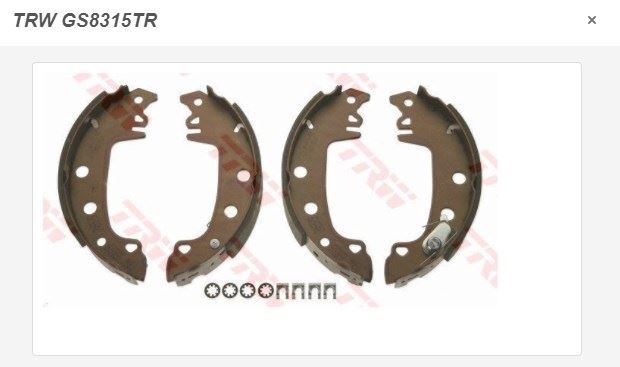 TRW-GS8315TR-1.jpg ARKA PABUÇLU FREN BALATASI FIAT TOFAŞ M131 RENAULT R12 (YAPIŞTIRMA) (1 TK ) - Görsel 1