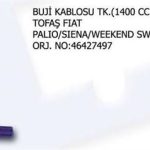 BUJİ KABLOSU 46427497 FIAT PALIO SIENA WEEKEND SW (1 TK )