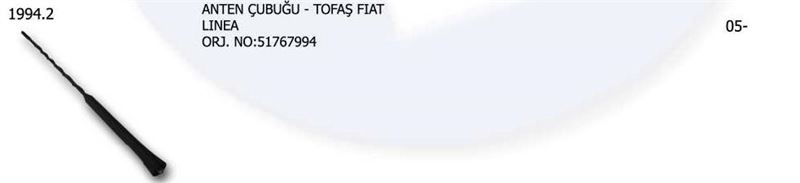 UNV.1994-2-1.jpg ANTEN ÇUBUĞU FIAT LINEA (1 AD ) - Görsel 1