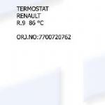 TERMOSTAT RENAULT R9 86C (1 AD )
